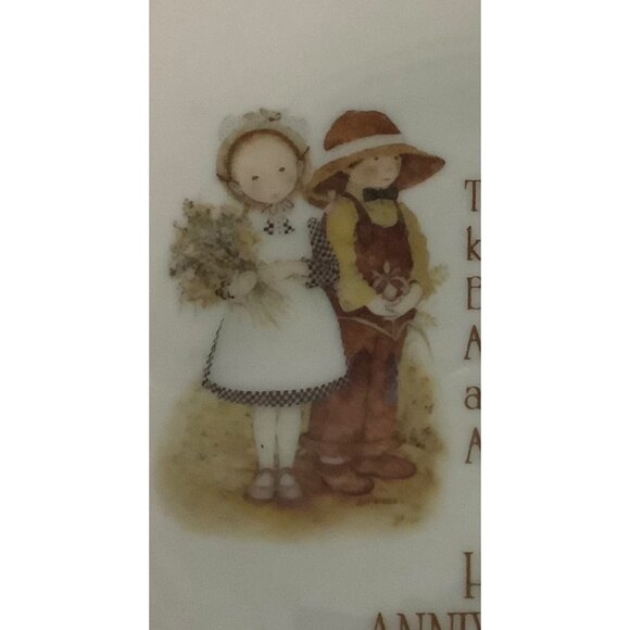 Vtg 1976 Lasting Memories Happy Anniversary Plate 6” Genuine Porcelain - Picture 2 of 6